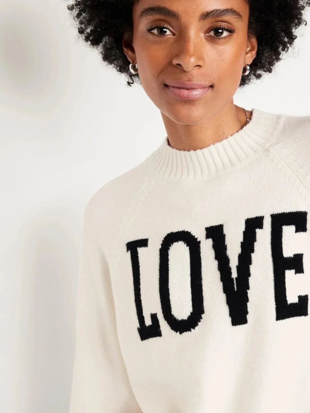 Old Navy SoSoft Loose Graphic Sweater Holiday Verbia Love114 XS #A3245